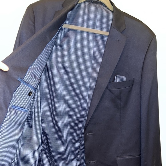 Michael Kors Classic preppy navy suit jacket sports coat size 42 Long - Picture 4 of 15